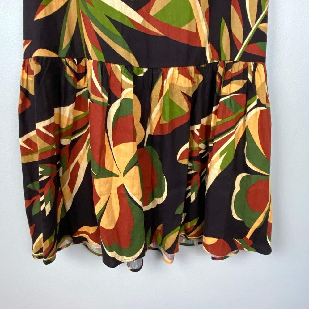 House of Harlow 1960 Tiered Linen Blend Midi Skirt Earth Tones Boho Fairy Small - Picture 4 of 10